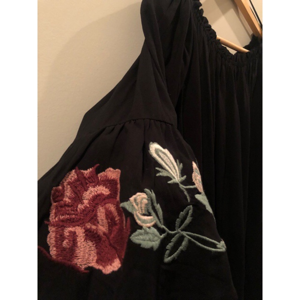 Off the Shoulder Black Dress with Bell Sleeves